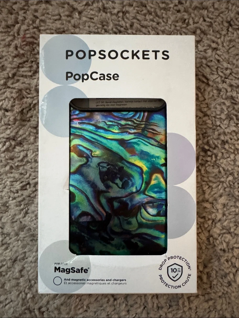PopSockets PopCase Iridescent Abalone Blue Green Shell Design
